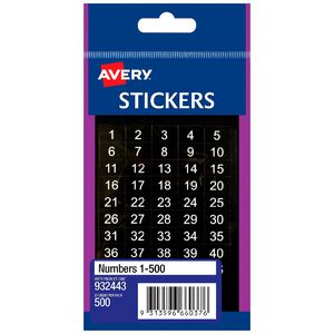Avery Multi-Purpose Stickers 1-500 500 Pack