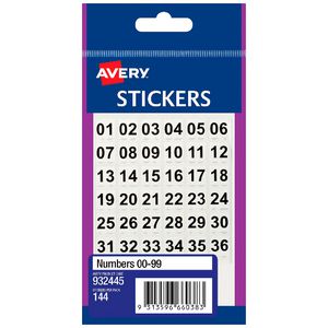 Avery Multi-Purpose Stickers 00-99 144 Pack