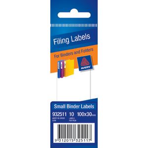 Avery Write-On Lever Arch Filing Labels Small White 10 Pack