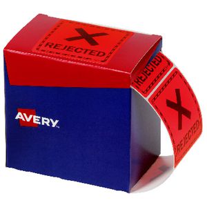 Avery Rejected Labels 75 X 76.2 mm Red