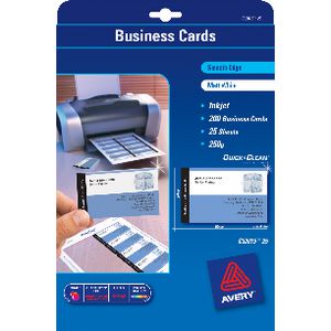 Avery Business Cards Matt Photo Sheets 200 Pack