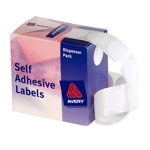Avery Self Adhesive Round Labels White 24mm 550 Pack