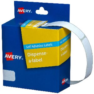 Avery Labels Dispenser Rectangle 13 x 49mm White 550 Pack
