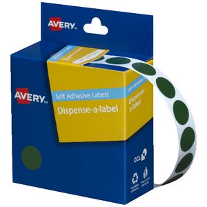 Avery self-adhesive Round Labels Green 14mm 1050 Pack