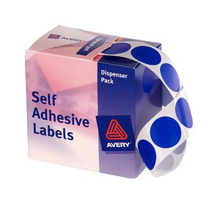 Avery Self Adhesive Round Labels Blue 24mm 500 Pack