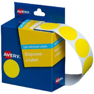 Avery self-adhesive Round Labels Yellow 24mm 500 Pack