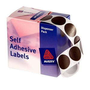 Avery Dispenser Labels Circle 24mm Black 500 Pack