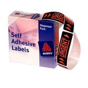 Avery Pre Printed Dispenser Labels Urgent 125 Pack