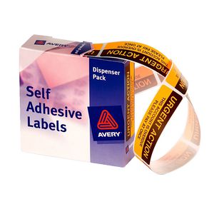 Avery 'Urgent Action' Printed Labels 19 x 64mm 125 Pack