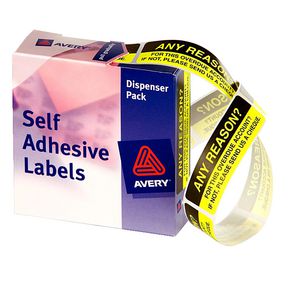 Avery Pre Printed Dispenser Labels Any Reason 125 Pack