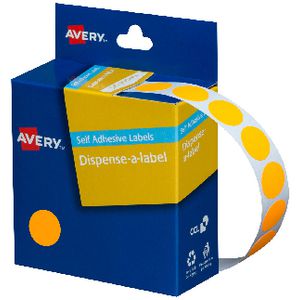 Avery Dispenser Labels 14mm Orange 700 Pack