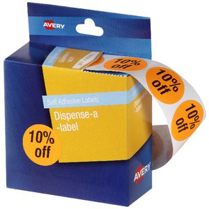 Avery Pre-printed Dispenser Label '10% Off' 24mm 500 Pack