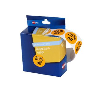 Avery Pre-printed Dispenser Label '25% Off' 24mm 500 Pack