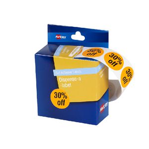 Avery Pre-printed Dispenser Label '30% Off' 24mm 500 Pack