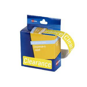 Avery Pre-printed Dispenser Label 'Clearance' 125 Pack