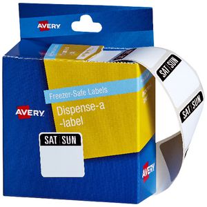 Avery Dispenser Labels Saturday/Sunday Red 100 Pack
