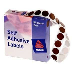 Avery Dispenser Labels Circle Brown 14mm 1050 Pack