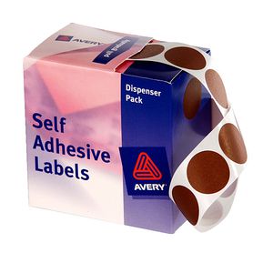 Avery Dispenser Labels Circle 24mm Brown 500 Pack