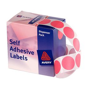 Avery Dispenser Labels Circle 24mm Pink 500 Pack
