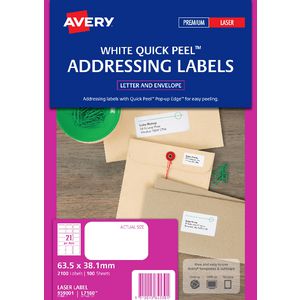 Avery Laser Address Labels White 100 Sheets 21 Per Page