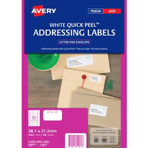 Avery Laser Small Address Labels White 100 Sheets 65 Per Page