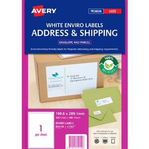 Avery L7167EV Enviro Laser Labels 100 Pack