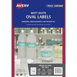 Avery Print-to-the-Edge Removable Oval Labels White 180 Pack