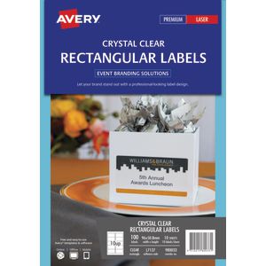 Avery Rectangle Labels 96 x 50.8mm Clear 120 Pack