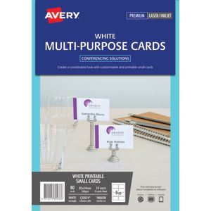 Avery Double Sided Multi Purpose Card 85 x 45mm White 80 Pack
