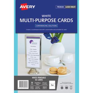 Avery Double-sided Multi-purpose Card 210 x 99mm 30 Pack