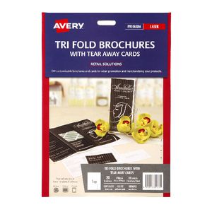Avery Trifold Brochure with Tear Away Cards 20 Pack