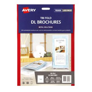Avery Trifold DL Brochures 210 x 297mm 20 Pack
