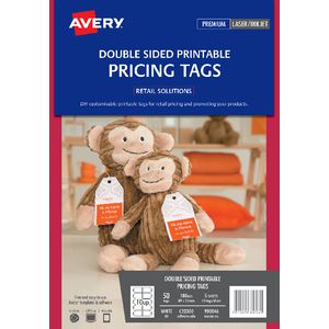 Avery double-sided Printable Pricing Tags 89 x 51mm 50 Pack