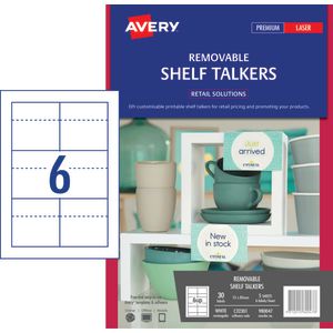 Avery Removable Shelf Talkers 55 x 85mm 30 Pack