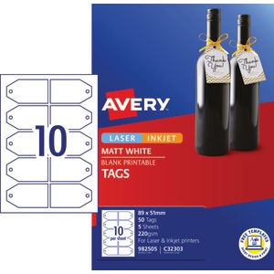 Avery Gift Tags 89 x 51mm 50 Pack