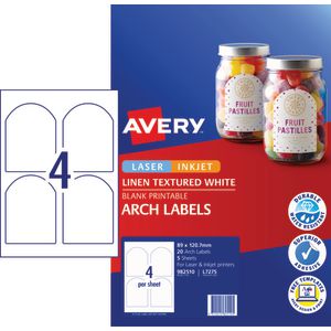 Avery Textured Arched Labels 89 x 120.7mm 20 Pack