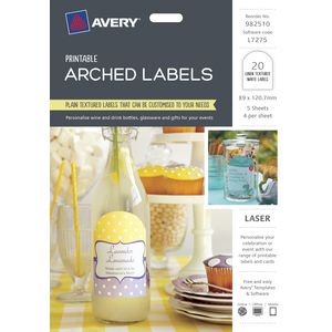 Avery Textured Arched Labels 89 x 120.7mm 20 Pack