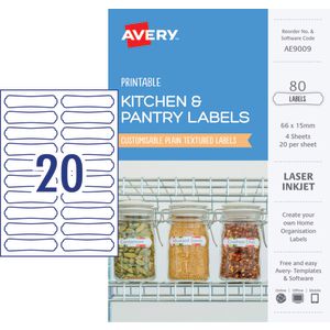 Avery Rectangle Labels 66 x 15mm White 80 Pack