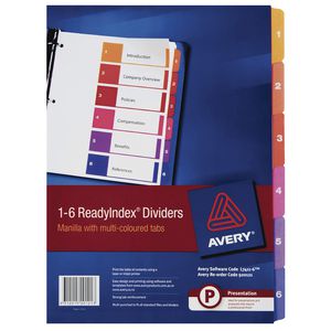 Avery Manila Table of Contents Dividers with 6 Tabs