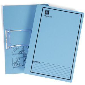 Avery Foolscap Tubeclip File Blue