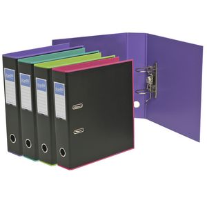Bantex A4 Duets Lever Arch File Black and Lime