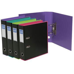 Bantex A4 Duets Lever Arch Binder Black with Turquoise Trim