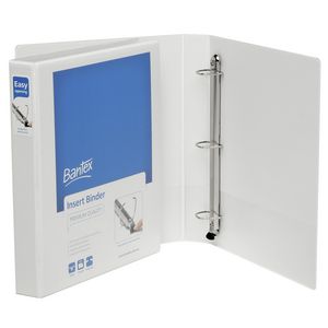 Bantex A4 3 D-Ring Insert Binder 25mm Push Lever White