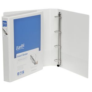 Bantex A4 4 D-Ring Insert Binder 25mm Lever White 25 Pack