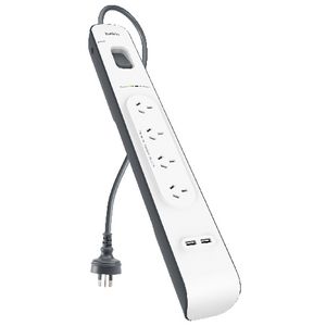 Belkin 4 Outlet Powerboard with 2 USB Ports 2.4A