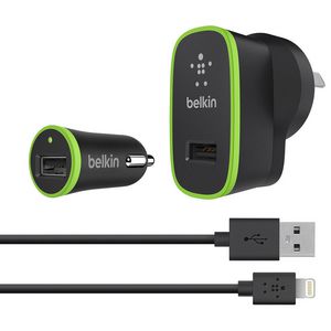 Belkin Car Wall Charger Bundle 2.1A with Lightning Cable