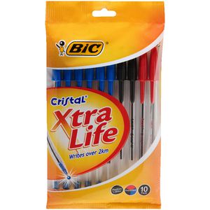 BIC Cristal Xtra Life Ballpoint Pens Assorted 10 Pack