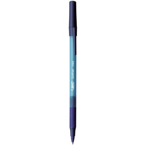BIC Softfeel Stic Ballpoint Pens Blue 12 Pack