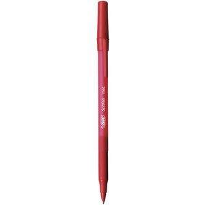 BIC Softfeel Stic Ballpoint Pens Red 12 Pack