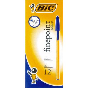 BIC Cristal Fine Point Ballpoint Pens Blue 12 Pack